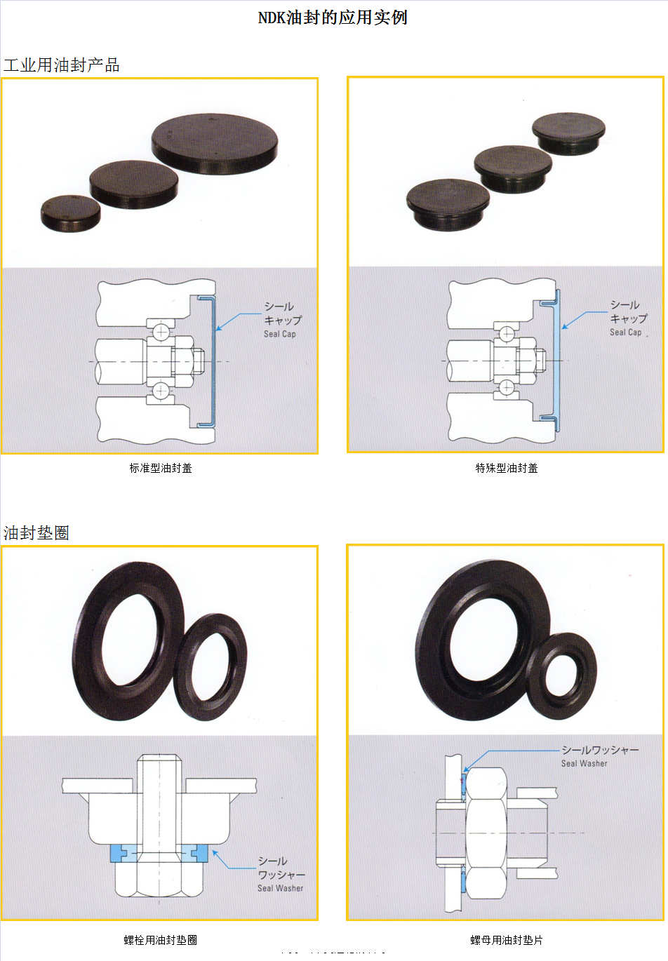 NDK工业用(yòng)油封及垫圈